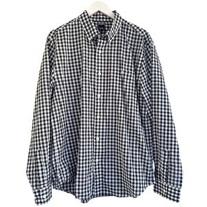 Todd Snyder Men's Black White Gingham Button Down Shirt XL Tailored Cotton